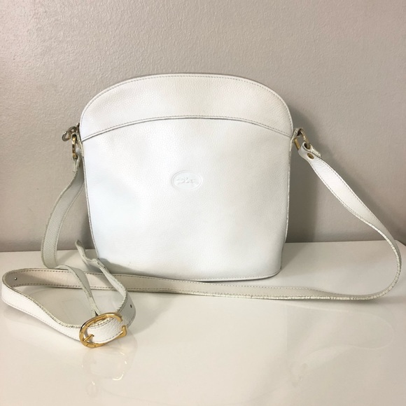 ⛔️SOLD⛔️Vintage Longchamp White Leather Crossbody - Picture 2 of 16